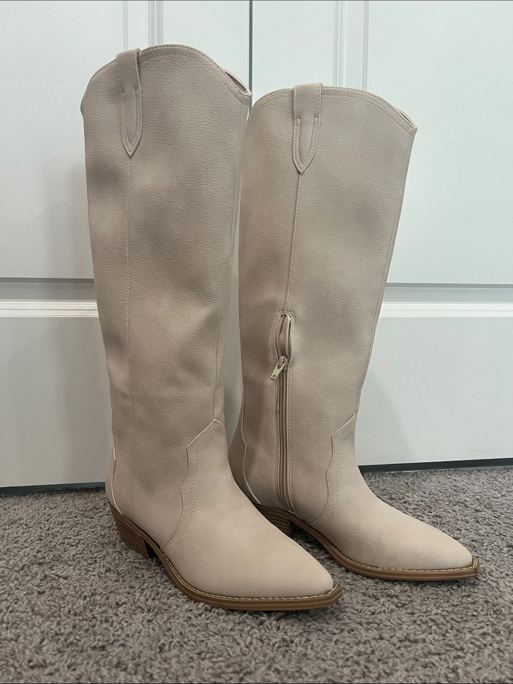 DV by Dolce Vita Cream Over-the-Knee Western Zip Boots